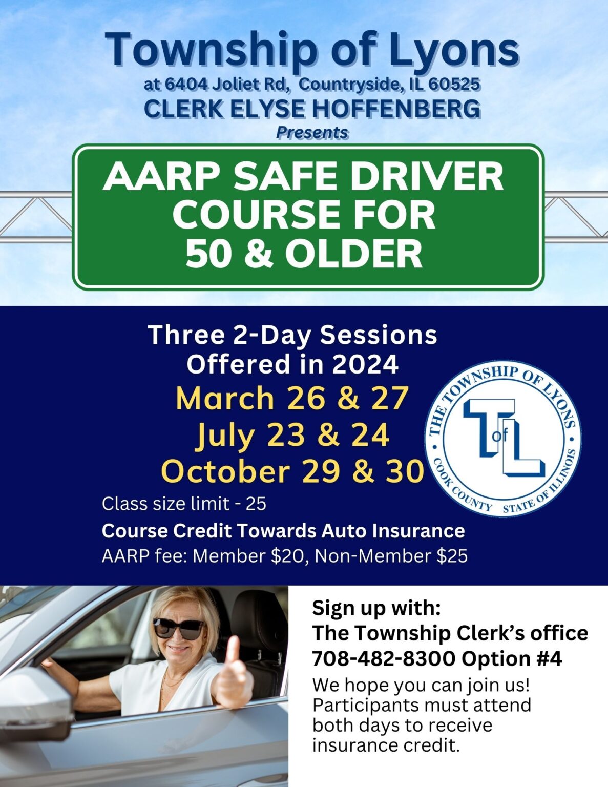 AARP Safe Driver Course July 2024 Dates FULL Township of Lyons