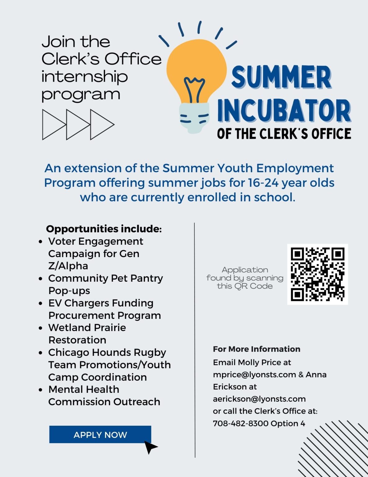 Clerk’s Office Summer Internship Program Township of Lyons